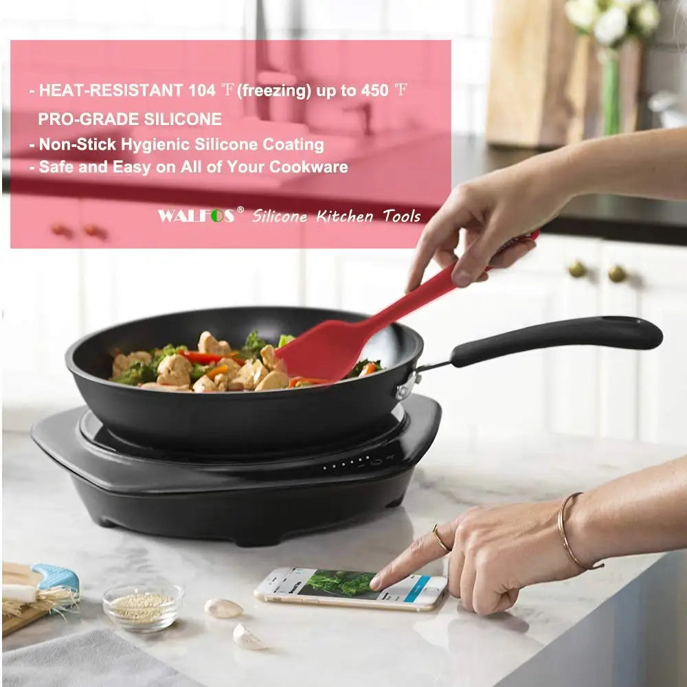Walfos 5 Pz/set Spatola In Silicone Antiaderente Cottura Della Pasticceria Spatola In Silicone Resistente Al Calore Utensile Da Cucina Strumento di Cottura