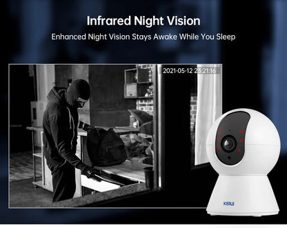 KERUI W184 Tuya Smart 4G Sistema di Allarme Wireless WIFI GSM Allarme Rilevatore di Movimento Sensore Porta Antifurto Supporto Alexa e Google