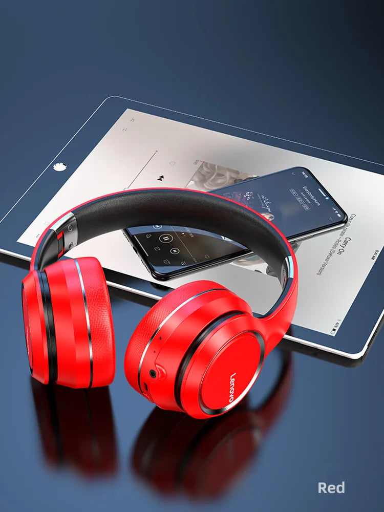 Lenovo HD200 Auricolari Bluetooth Over-ear Cuffie wireless pieghevoli per computer Cancellazione del rumore Cuffie da gioco stereo HIFI