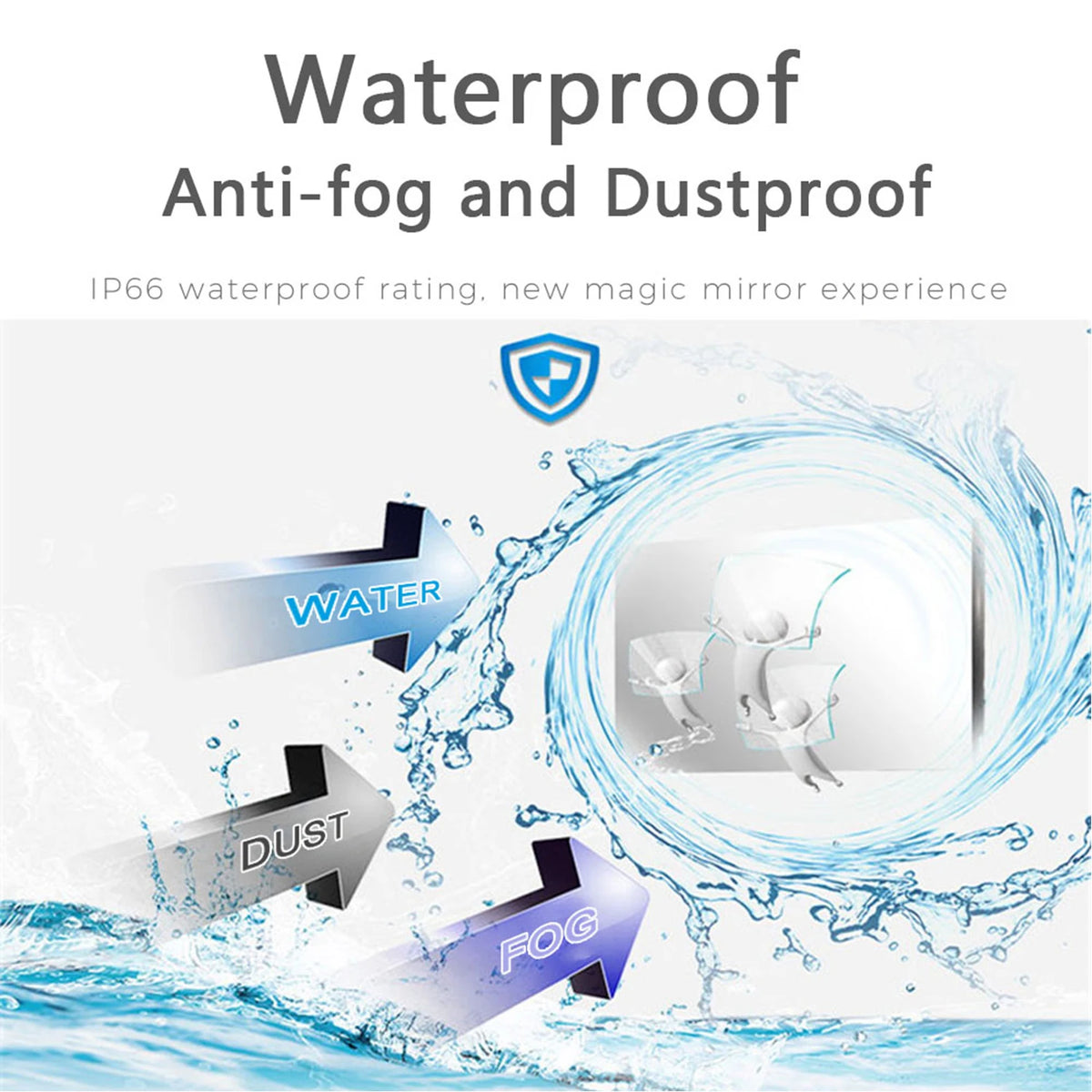 Souria Specchio Intelligente Android con Touchscreen da 22 Pollici, Televisore LED per Bagno e SPA, FHD, Sintonizzatore DTV, DVB, Cucina