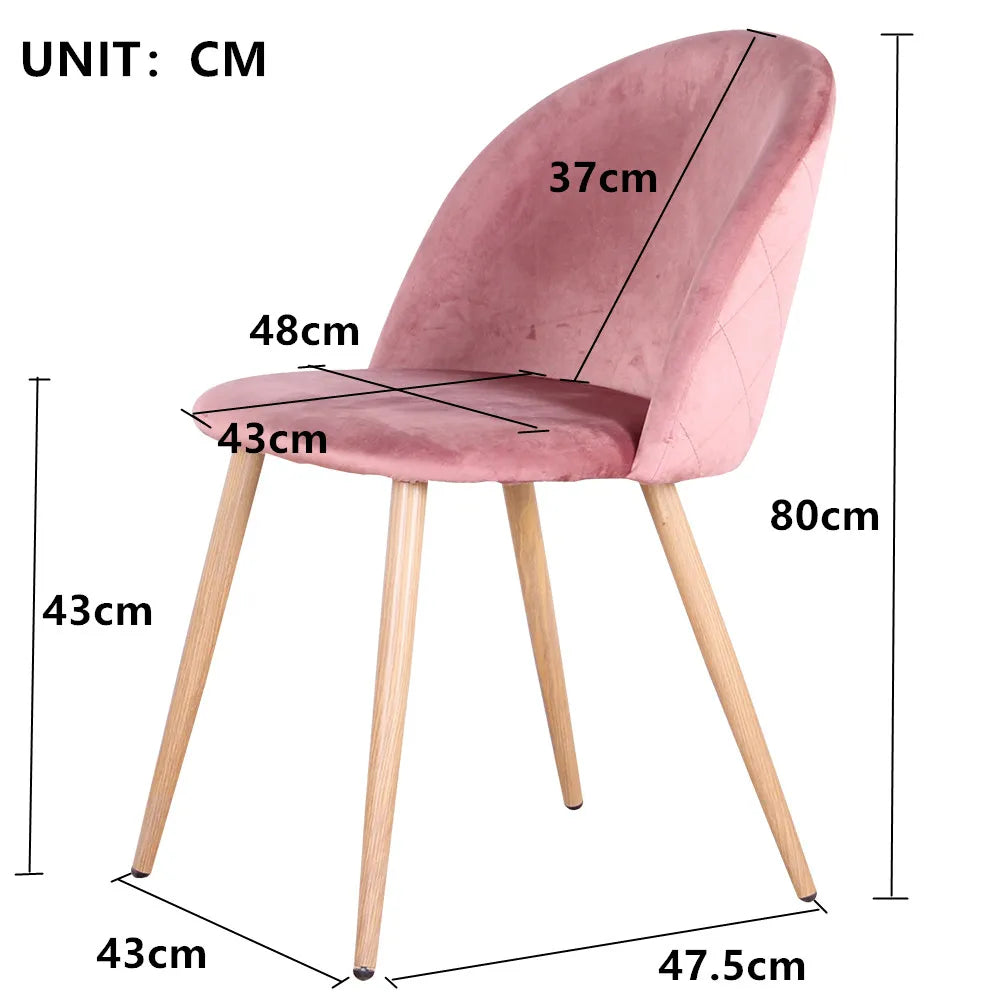 EGOONM Un set di 2 sedie da pranzo con morbidi velluto e piedini in metallo per cucina, sala da pranzo, soggiorno, lounge (rosa/verde/blu)