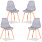 EGOONM Set di 4 sedie da pranzo medievali nordiche con gambe in legno massello per soggiorno sala da pranzo studio camera da letto (bianco/nero/grigio)