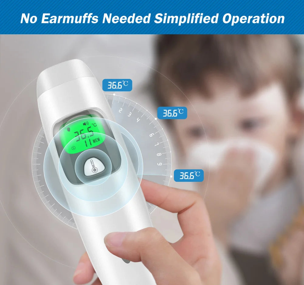 Cofoe Termometro digitale per fronte e orecchie 2 in 1 Termometro medico senza contatto per neonati/adulti ±0,1 ℃   Misura precisa della temperatura
