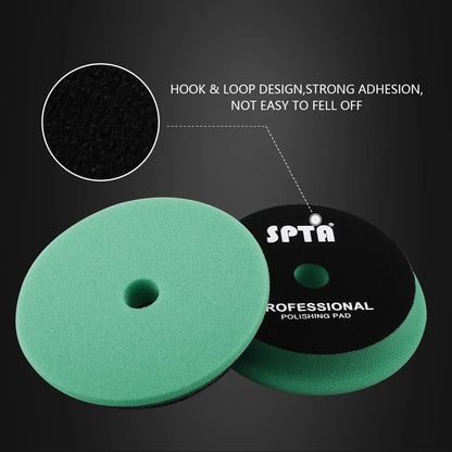 (Vendita singola) SPTA 5"(125mm)/6"(150mm) Pollici Spugna per lucidatura con bordo smussato piatto per lucidatore per auto DA/RO/GA