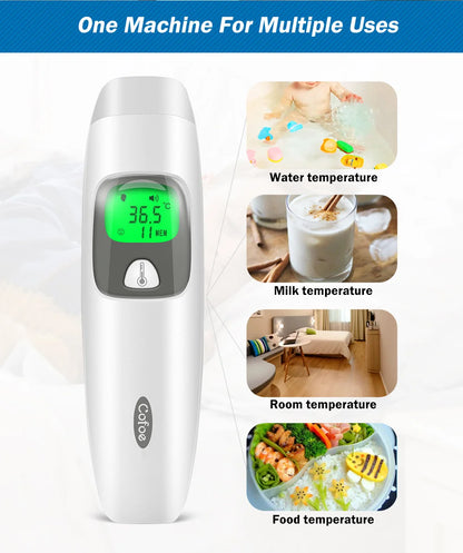 Cofoe Termometro digitale per fronte e orecchie 2 in 1 Termometro medico senza contatto per neonati/adulti ±0,1 ℃   Misura precisa della temperatura