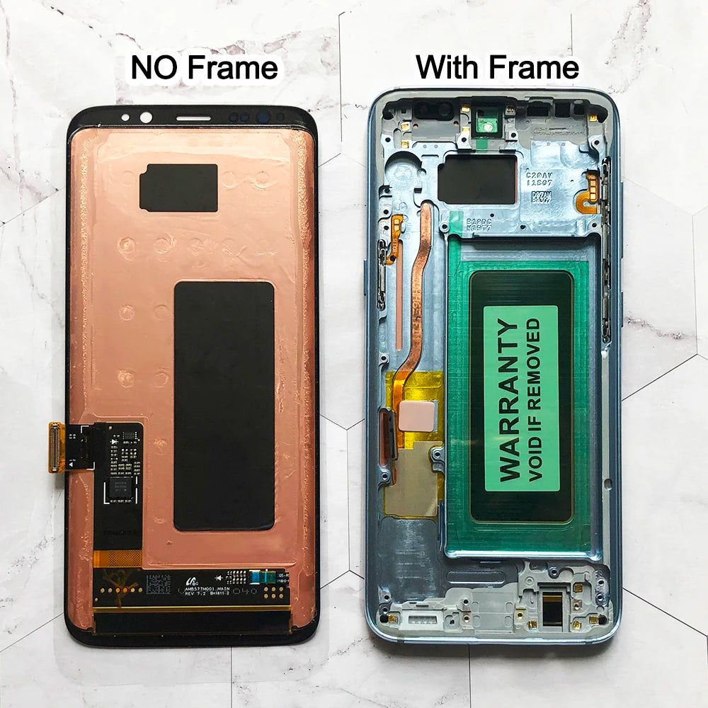 Qualità OEM AMOLED per SAMSUNG Galaxy S8 Schermo curvo G950 G950F Display LCD Touch Screen Digitizer Assembly Sostituzione riparazione