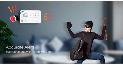 KERUI W184 Tuya Smart 4G Sistema di Allarme Wireless WIFI GSM Allarme Rilevatore di Movimento Sensore Porta Antifurto Supporto Alexa e Google