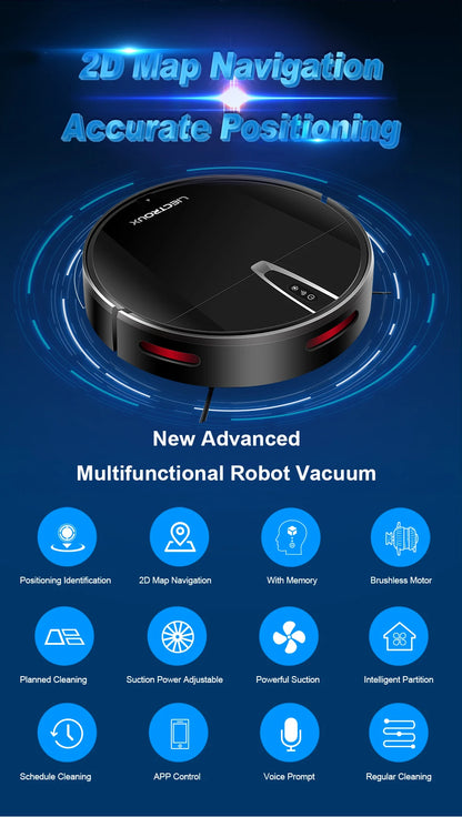 LIECTROUX V3S PRO Robot Aspirapolvere e Lavapavimenti, Mappatura Intelligente, App WiFi, 4KPa, Motore Senza Spazzole, Ideale per Peli di Animali, Tappeti, Pavimenti