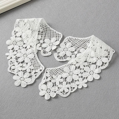 Applique in Pizzo per Abiti, Accessori Decorativi per Costumi, Colletti Fai-da-Te, Bordi per Cucito, Bianco e Nero