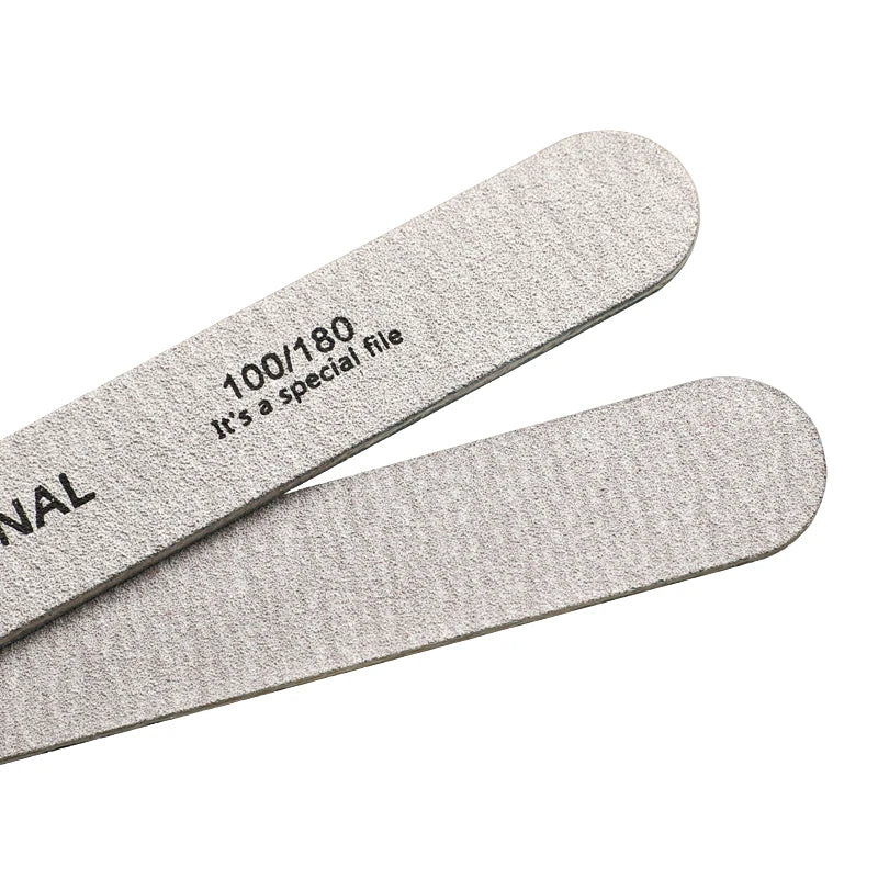 10 pz Lima per unghie 100/180 Tampone per unghie in legno Carta vetrata professionale Lime per smalto gel per unghie Forte spessore Levigatura grigia Strumenti per manicure