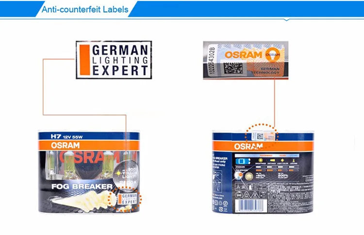 OSRAM Interruttore fendinebbia 2600K H1 H3 H4 H7 H8 H11 H16 9005 9006 Lampadine 12V Lampade alogene per auto più luminose 2 pezzi