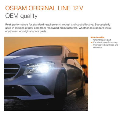OSRAM H1 H4 H7 12V Faro alogeno per auto Linea originale Pezzi di ricambio 3200K Bianco caldo Lampada autentica Lampadina automatica Made In China 1X