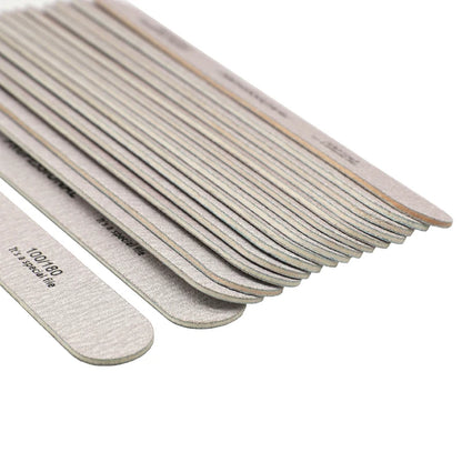 10 pz Lima per unghie 100/180 Tampone per unghie in legno Carta vetrata professionale Lime per smalto gel per unghie Forte spessore Levigatura grigia Strumenti per manicure