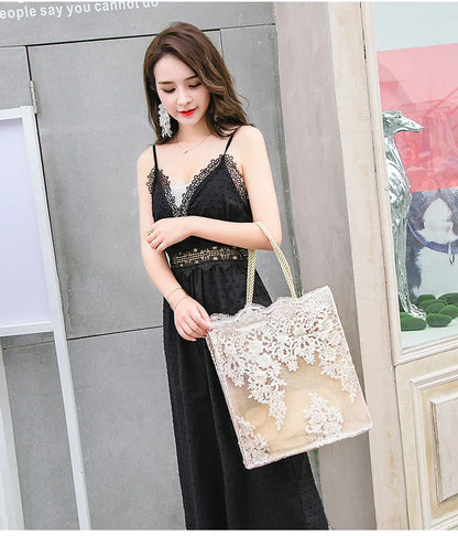 NUOVA borsa da donna in pizzo, borsa da spiaggia estiva, matrimonio, damigella, borsa da donna, borsa da donna, borsa a tracolla da donna, borsa shopping