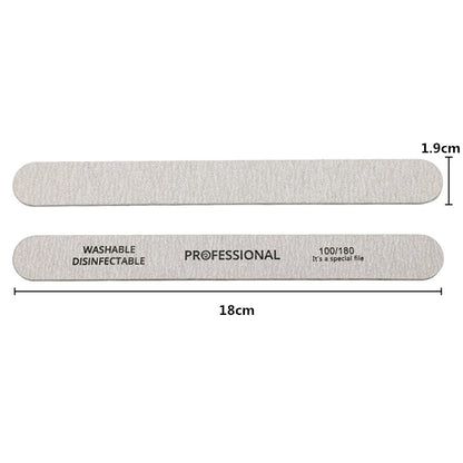 10 pz Lima per unghie 100/180 Tampone per unghie in legno Carta vetrata professionale Lime per smalto gel per unghie Forte spessore Levigatura grigia Strumenti per manicure