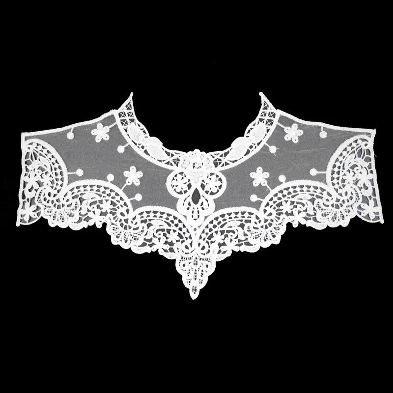 Applique in Pizzo per Abiti, Accessori Decorativi per Costumi, Colletti Fai-da-Te, Bordi per Cucito, Bianco e Nero