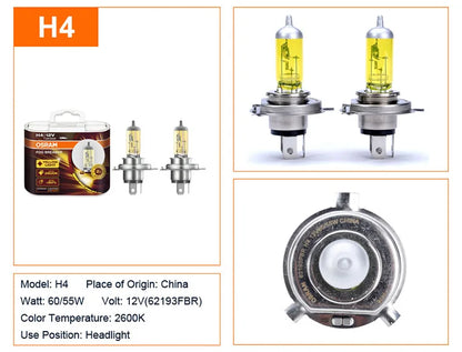 OSRAM Interruttore fendinebbia 2600K H1 H3 H4 H7 H8 H11 H16 9005 9006 Lampadine 12V Lampade alogene per auto più luminose 2 pezzi