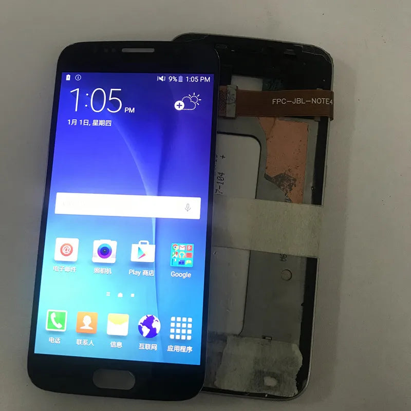 S6 Display Per SAMSUNG GALAXY S6 G920 SM-G920F G920F G920FD Display LCD Touch Screen Digitizer Assembly Parti di Riparazione