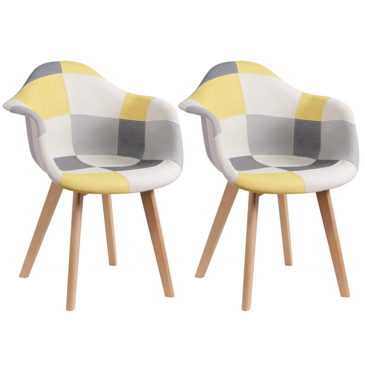 2 pz/set sedie da pranzo moderne nordiche poltrone in tessuto Patchwork sedia di lusso sgabello per Computer per il tempo libero Design di mobili per soggiorno