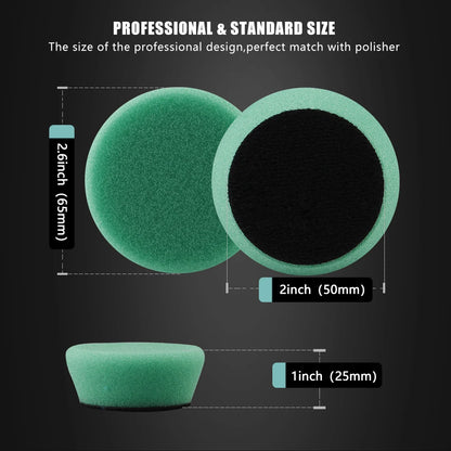 SPTA Mini Kit tampone per lucidatura in spugna da 1,5 pollici (40 mm) / 2 pollici (50 mm) per strumento di pulizia per lucidatrice a batteria 12 V