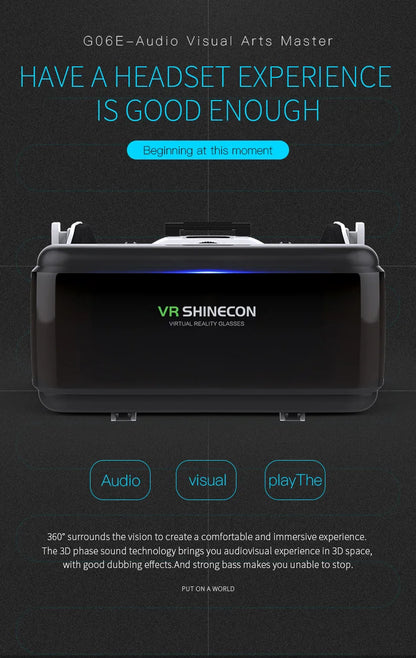 VR Shinecon Casque Casco 3D Occhiali di Realtà Virtuale Aumentata Per iPhone Smartphone Android Smart Phone Goggle Mobile Viar Gioco