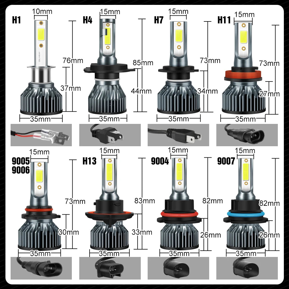 XSTORM Mini Faro Per Auto H1 H4 H7 Lampadina A LED H8 H11 9005 HB3 9006 HB4 9004 HB1 9007 HB5 H13 Luci A Led 15000LM Turbo lampada 12V