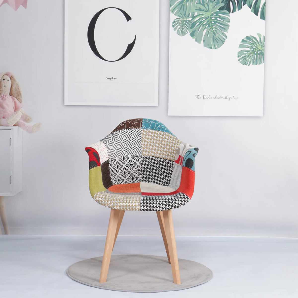 2 pz/set sedie da pranzo moderne nordiche poltrone in tessuto Patchwork sedia di lusso sgabello per Computer per il tempo libero Design di mobili per soggiorno