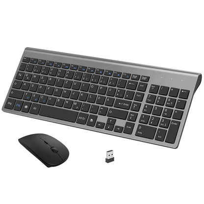Tastiera e mouse tedeschi wireless QWERTZ combinati set di tasti a forbice compatto silenzioso ultra sottile 2.4G per PC portatile tv box