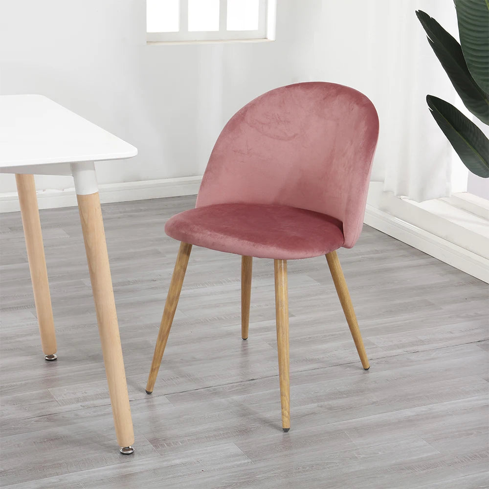 EGOONM Un set di 2 sedie da pranzo con morbidi velluto e piedini in metallo per cucina, sala da pranzo, soggiorno, lounge (rosa/verde/blu)