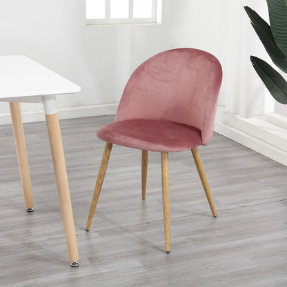 EGOONM Un set di 2 sedie da pranzo con morbidi velluto e piedini in metallo per cucina, sala da pranzo, soggiorno, lounge (rosa/verde/blu)