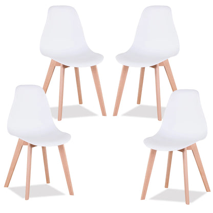 EGOONM Set di 4 sedie da pranzo medievali nordiche con gambe in legno massello per soggiorno sala da pranzo studio camera da letto (bianco/nero/grigio)