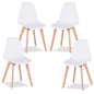 EGOONM Set di 4 sedie da pranzo medievali nordiche con gambe in legno massello per soggiorno sala da pranzo studio camera da letto (bianco/nero/grigio)