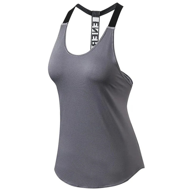 2024 Top da palestra Top sportivo da donna Lettera Camicie senza schienale Top da yoga senza maniche Fitness Corsa Canotta ad asciugatura rapida Crop Top