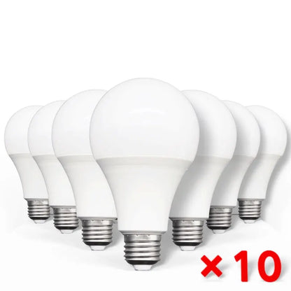 10pcs lampadine a LED E27 AC220V 240V lampadina potenza reale 20W 18W 15W 12W 9W 5W 3W Lampada soggiorno casa LED Bombilla
