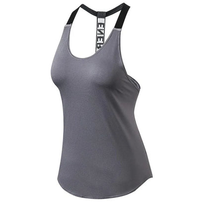 2024 Top da palestra Top sportivo da donna Lettera Camicie senza schienale Top da yoga senza maniche Fitness Corsa Canotta ad asciugatura rapida Crop Top