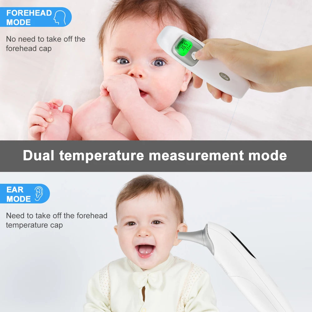 Cofoe Termometro digitale per fronte e orecchie 2 in 1 Termometro medico senza contatto per neonati/adulti ±0,1 ℃   Misura precisa della temperatura