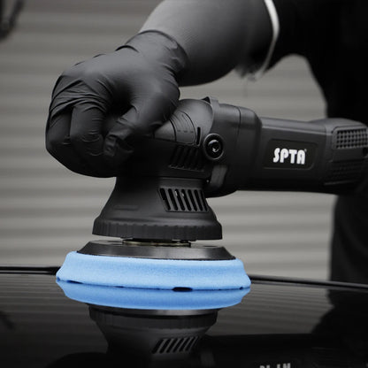 SPTA 5 pollici 780W lucidatrice a doppia azione tampone automatico a velocità variabile con spazzola per pulizia set di tamponi per lucidatura in spugna di lana