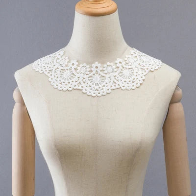 Applique in Pizzo per Abiti, Accessori Decorativi per Costumi, Colletti Fai-da-Te, Bordi per Cucito, Bianco e Nero