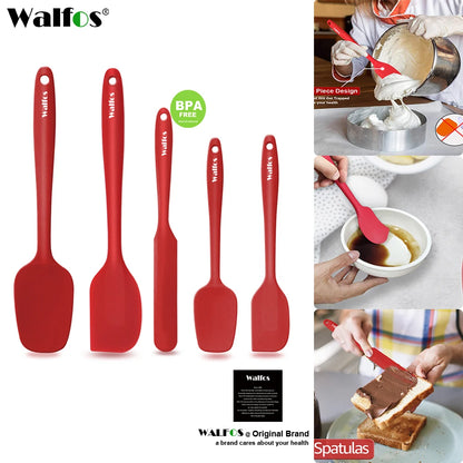 Walfos 5 Pz/set Spatola In Silicone Antiaderente Cottura Della Pasticceria Spatola In Silicone Resistente Al Calore Utensile Da Cucina Strumento di Cottura