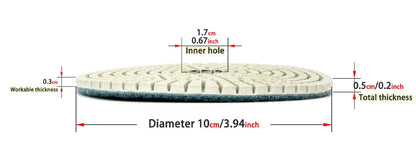 Set di 3 Dischi Flessibili Diamantati da 4 Pollici per Lucidatura in 3 Fasi, per Granito, Marmo, Pietra e Calcestruzzo, Set di Utensili Abrasivi da 100mm