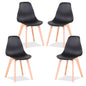 EGOONM Set di 4 sedie da pranzo medievali nordiche con gambe in legno massello per soggiorno sala da pranzo studio camera da letto (bianco/nero/grigio)