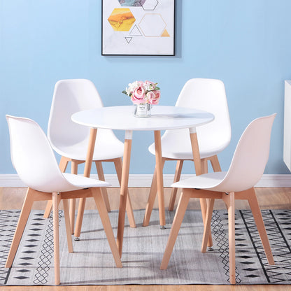 EGOONM Set di 4 sedie da pranzo medievali nordiche con gambe in legno massello per soggiorno sala da pranzo studio camera da letto (bianco/nero/grigio)