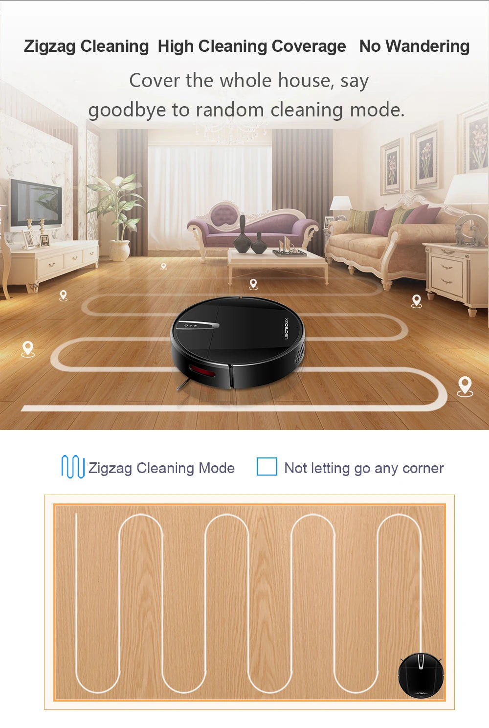 LIECTROUX V3S PRO Robot Aspirapolvere e Lavapavimenti, Mappatura Intelligente, App WiFi, 4KPa, Motore Senza Spazzole, Ideale per Peli di Animali, Tappeti, Pavimenti