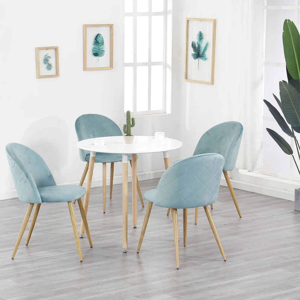 EGOONM Un set di 2 sedie da pranzo con morbidi velluto e piedini in metallo per cucina, sala da pranzo, soggiorno, lounge (rosa/verde/blu)