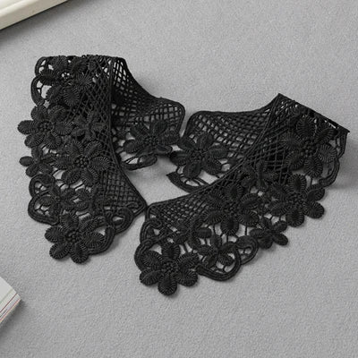 Applique in Pizzo per Abiti, Accessori Decorativi per Costumi, Colletti Fai-da-Te, Bordi per Cucito, Bianco e Nero