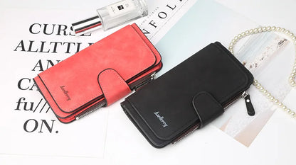 Nuovi portafogli da donna alla moda, lunghi, in PU di alta qualità, porta carte classico con cerniera per monete