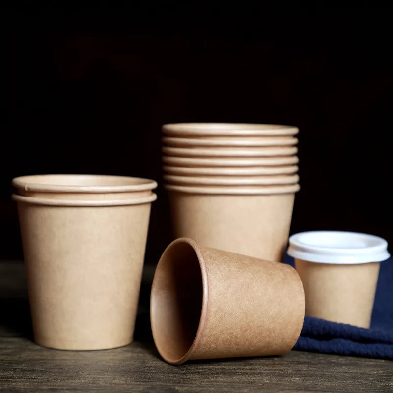 100 pz/pacco Bicchieri di Carta Usa E Getta 2.5/4/7/8 oz Bicchieri di Carta Kraft Caffè Tazza di Latte Bicchiere di Carta Per Bere Caldo Rifornimenti Del Partito