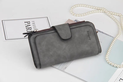 Nuovi portafogli da donna alla moda, lunghi, in PU di alta qualità, porta carte classico con cerniera per monete