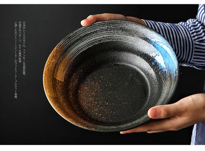 ANTOWALL Giapponese Set di Cena di Ceramica Retrò Giapponese Set Da Tavola Frosted Texture Ciotola Piatto di Casa Piatto Piatto Ristorante Hotelware
