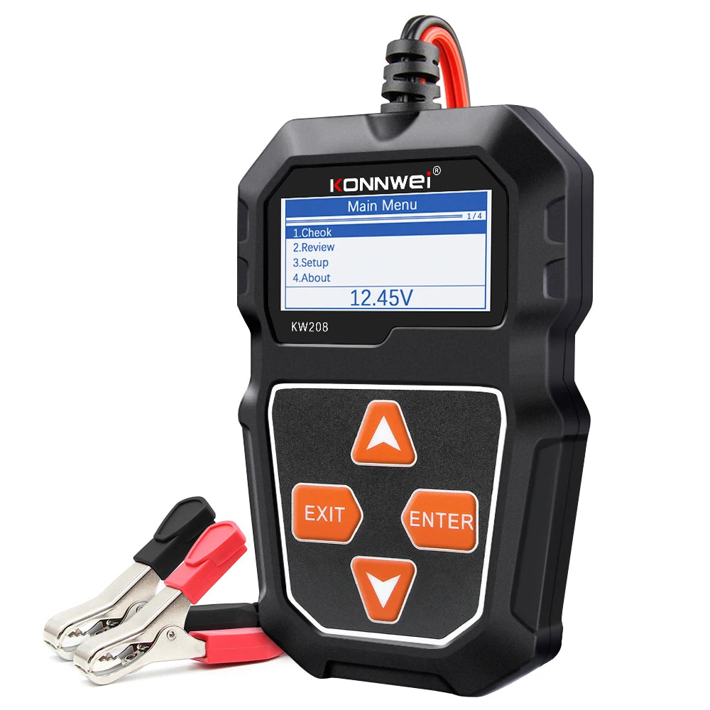 KONNWEI KW208 Tester per batteria per auto 12V Tester di carico analizzatore per alternatore automobilistico Test di tensione per forme d'onda per auto/moto